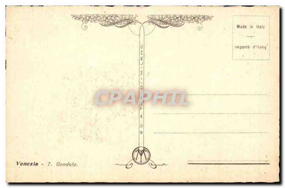 CPA Fantaisie Venezia Gondole Italie italia — Rückseite