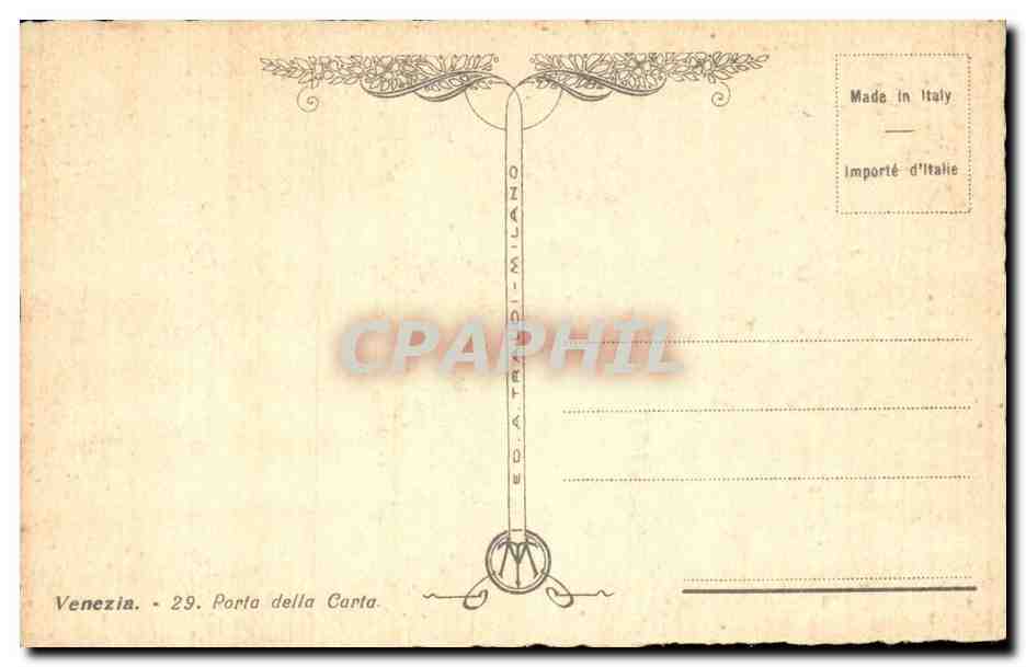 CPA Fantaisie Venezia Porta della Carta Italie italia — Rückseite