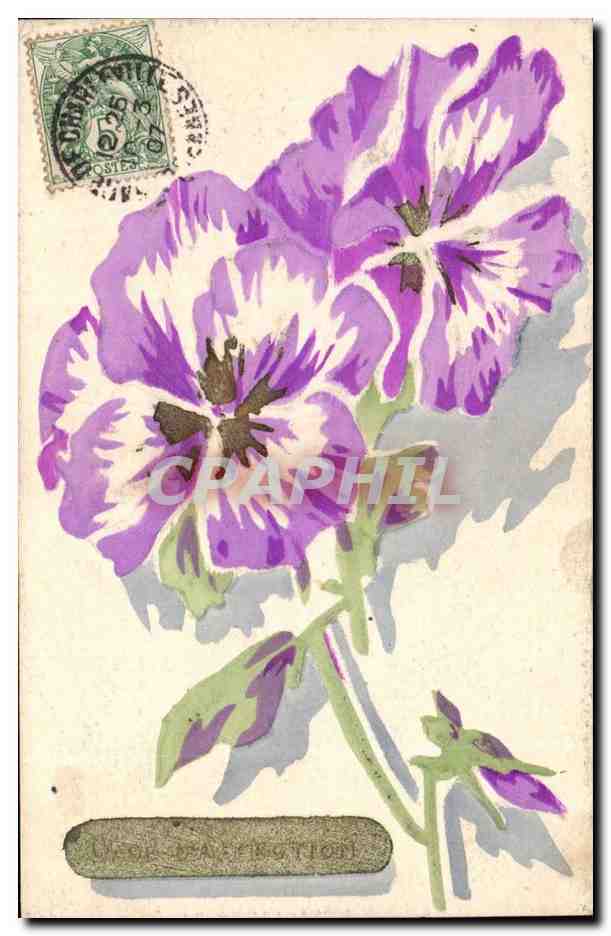 CPA Fantaisie Fleurs Gage d'affection (relief)
