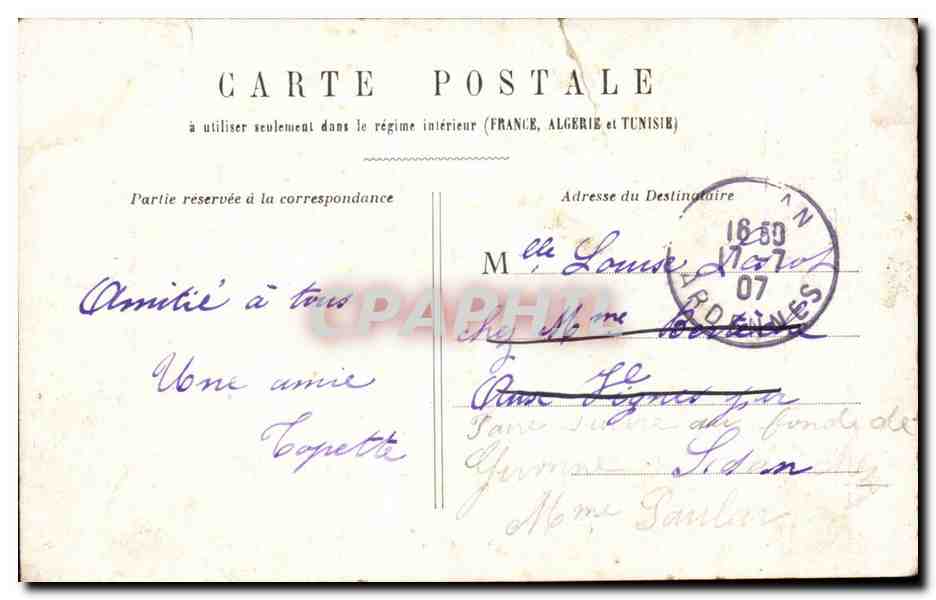 CPA Fantaisie Je ne sens du courage pour gagner a me mere de quoi vivre (enfant) — Verso