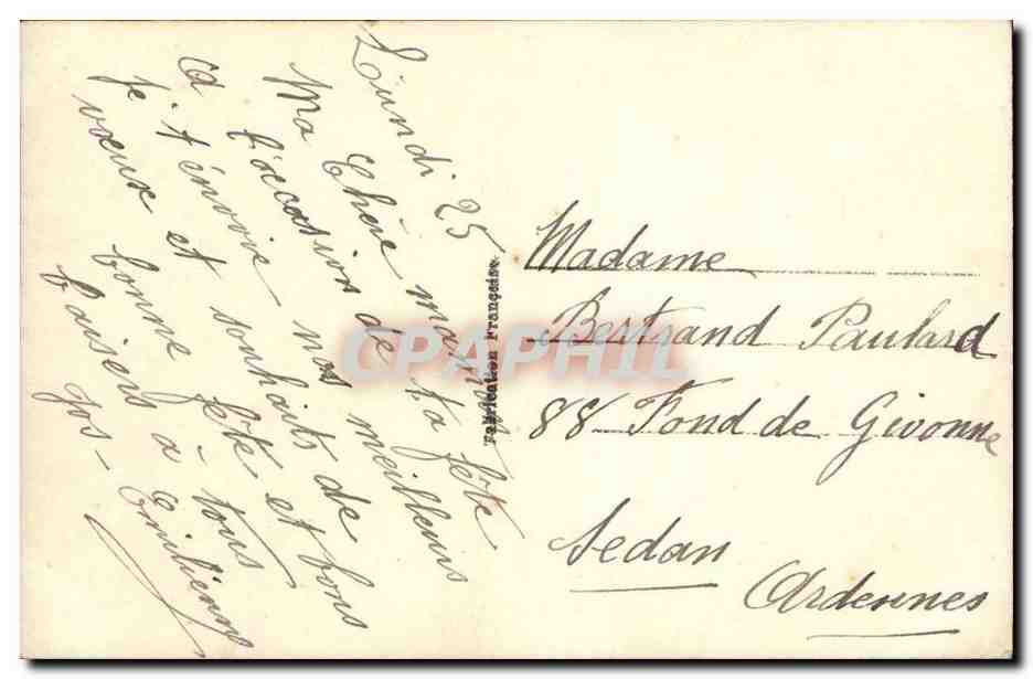 CPA Fantaisie Femme et fleurs — Rückseite