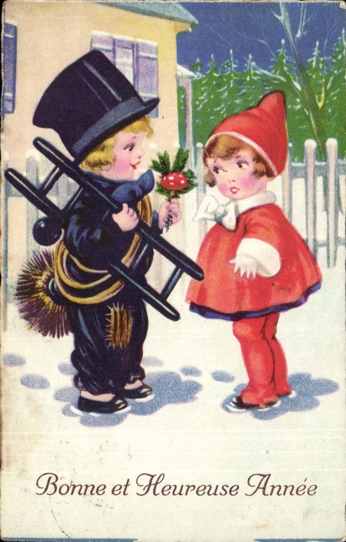 CPA Fantaisie Bonne et heureuse annee Enfants 