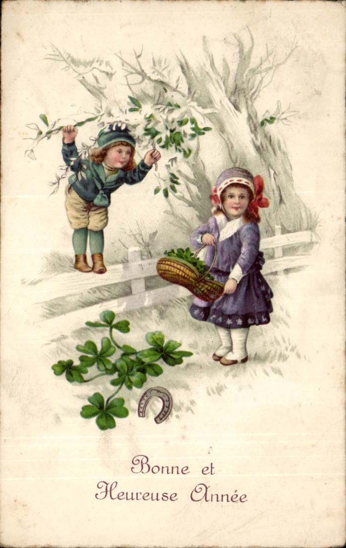 CPA Fantaisie Bonne et heureuse annee Enfants