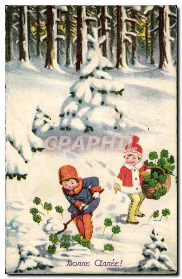 CPA Fantaisie Bonne annee Enfants