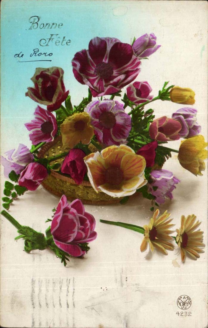 CPA Fantaisie Bonne fete Fleurs