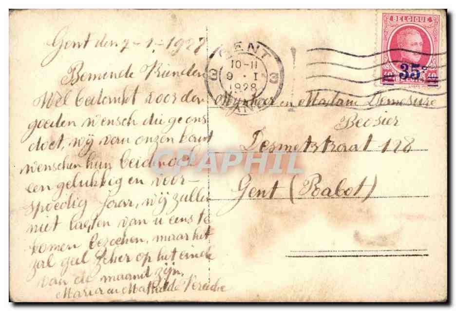 CPA Fantaisie L'amitie est uen chaine doree qui unit la personne qui aime a celle qui est aimee  — Rückseite