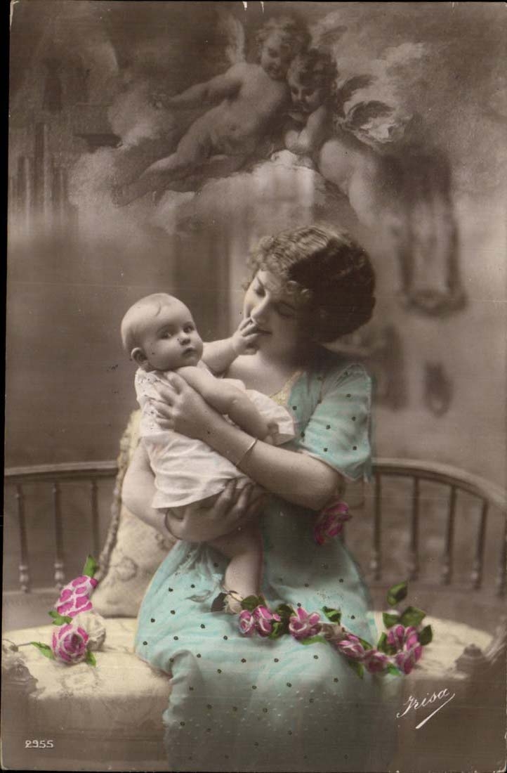 CPA Fantaisie Femme et bebe