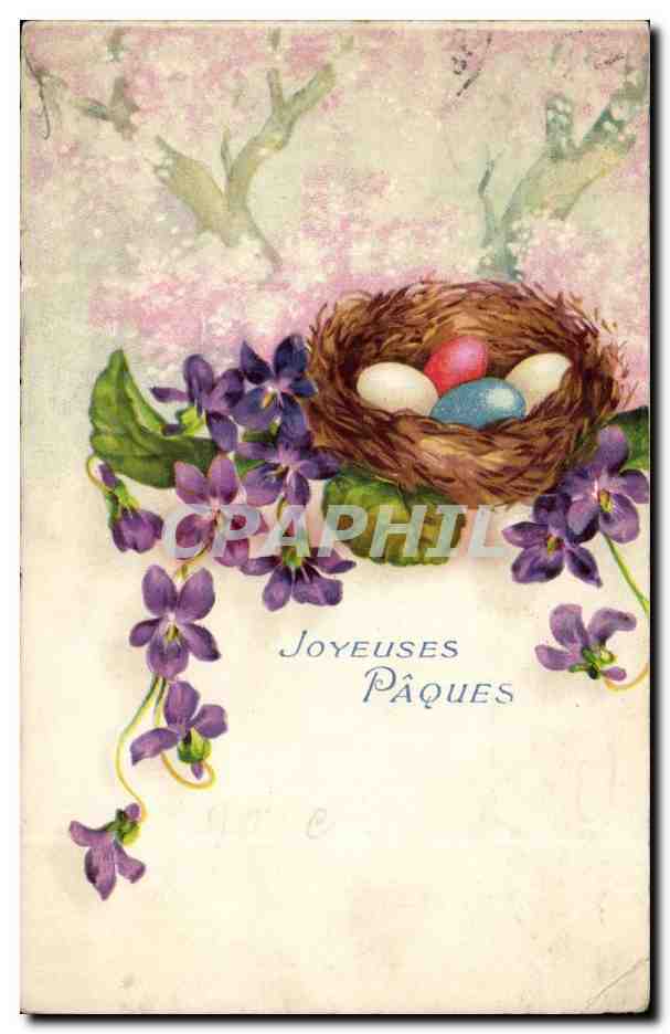 CPA Fantaisie Joyeuses Paques (oeufs)