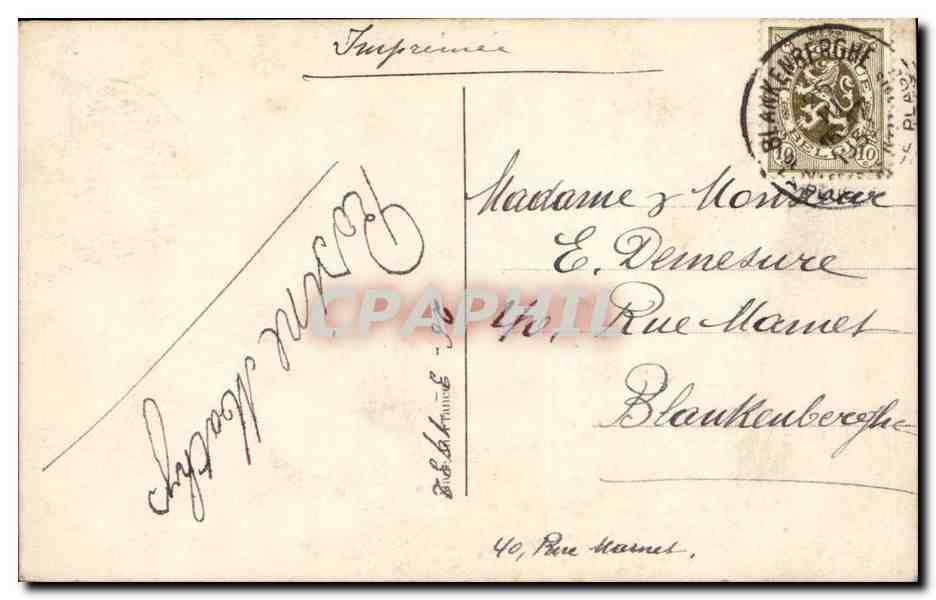 CPA Fantaisie Joyeuses Paques (oeuf fleurs poules enfant) — Rückseite