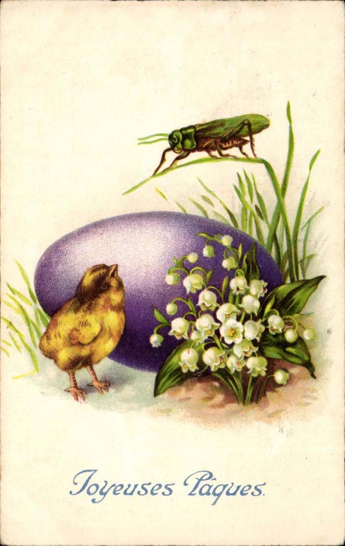 CPA FAntaisie Joyeuses Paques (poussin criquet)