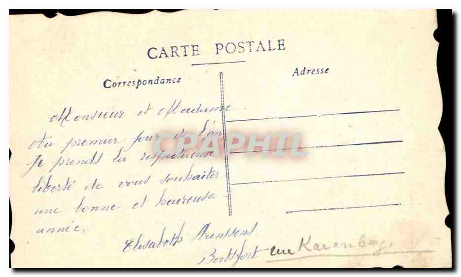 CPA FAntaisie Bonne annee (toilee)) — Rückseite