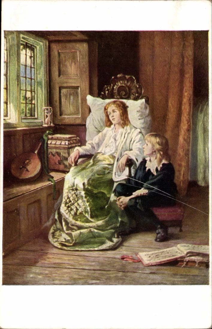 CPA FAntaisie Enfants et mandoline (musique) + au dos Publicite 27 mars au 2 avril 1925 Cinema La Cigale Le roc d'enfer
