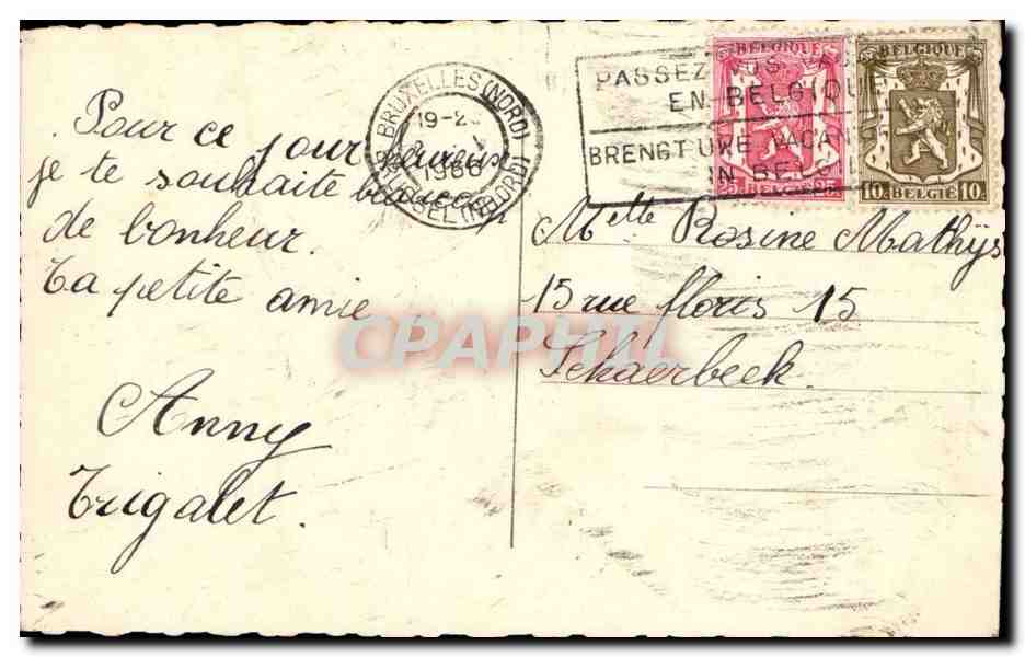CPA FAntaisie Enafnt Souvenir de communion (Christ) — Rückseite