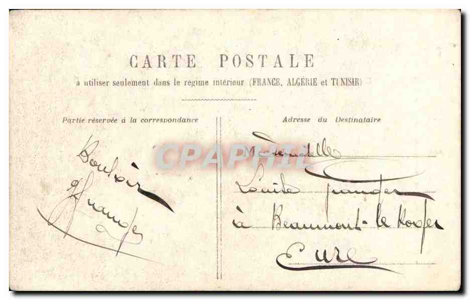 CPA Fantaisie Elle Viens donne moi ton bras vaillant que je te montre (militaria couple humour) — Verso