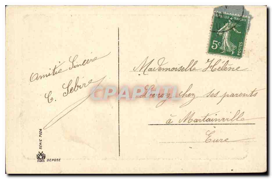CPA Fantaisie Souvenir (couple) — Rückseite