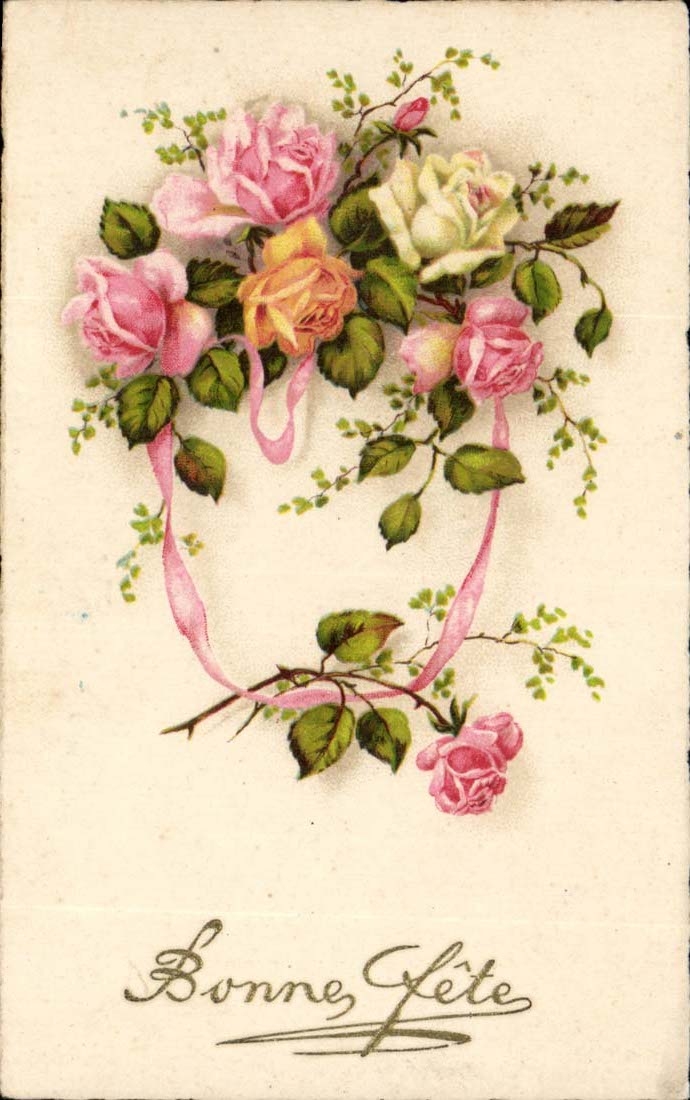CPA Fantaisie Bonne fete fleurs