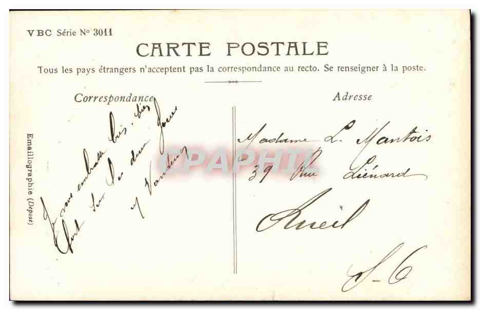 CPA Fantaisie Enfant — Verso