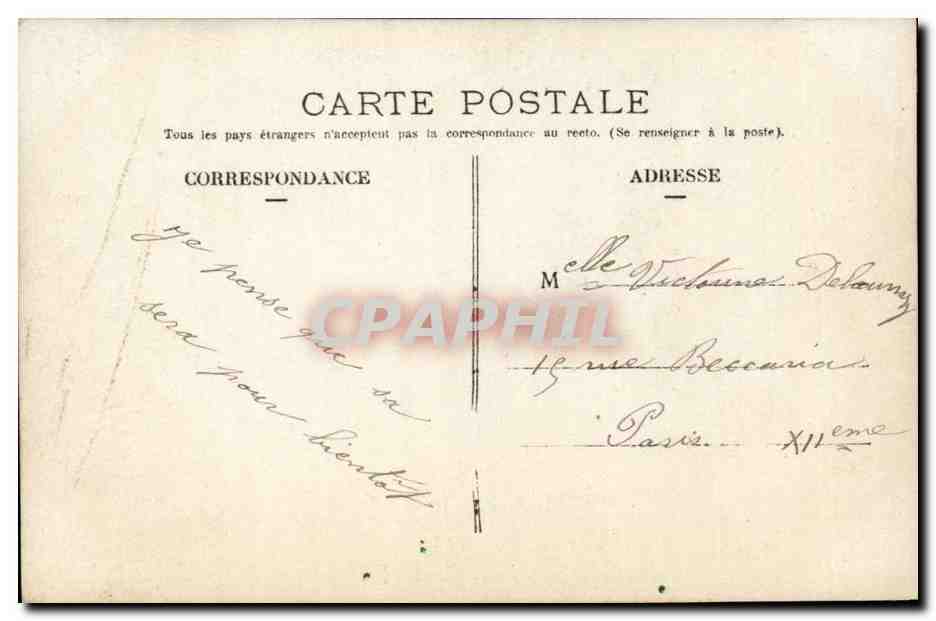 CPA Fantaisie La cour Premiere visite (couple) — Rückseite