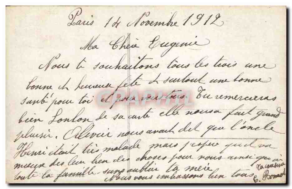 CPA Fantaisie Bonne fete fleurs — Rückseite