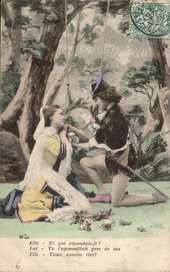 CPA Fantaisie Romeo et Juliette Et que repondais je (theatre enfants)