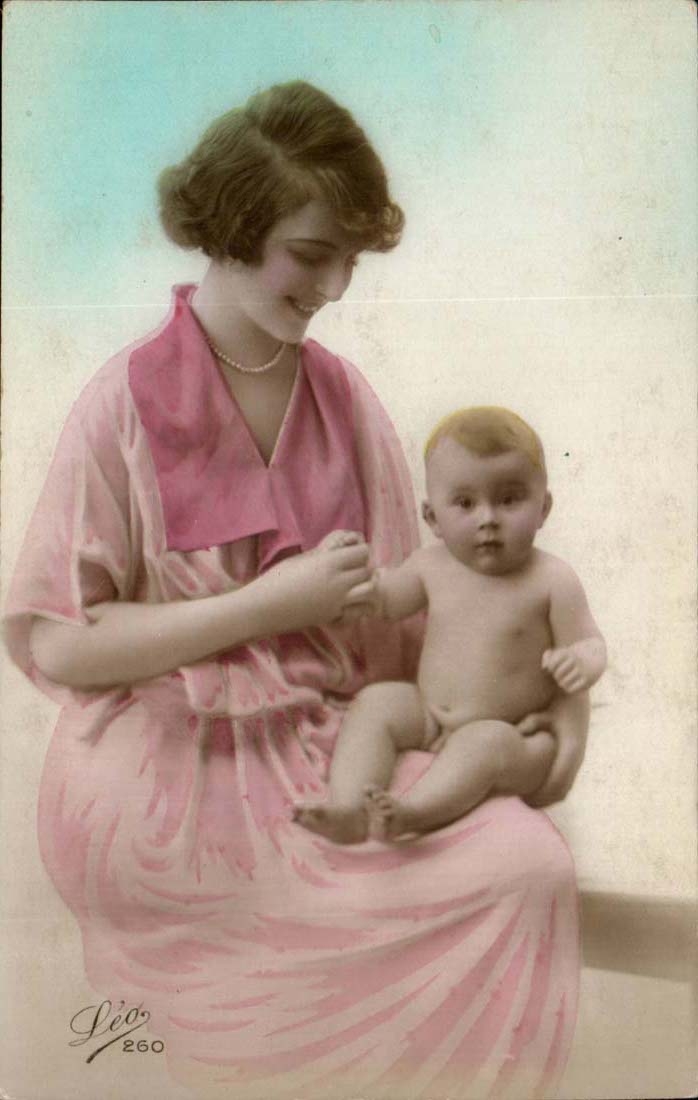 CPA Fantaisie Enfant Femme et bebe