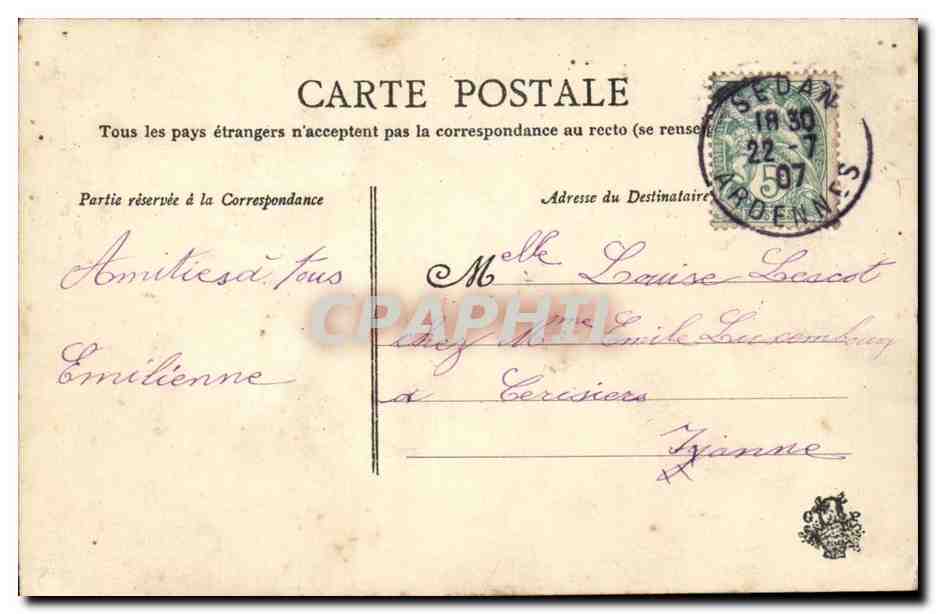 CPA Fantaisie Fleurs DEcor en relief  — Rückseite