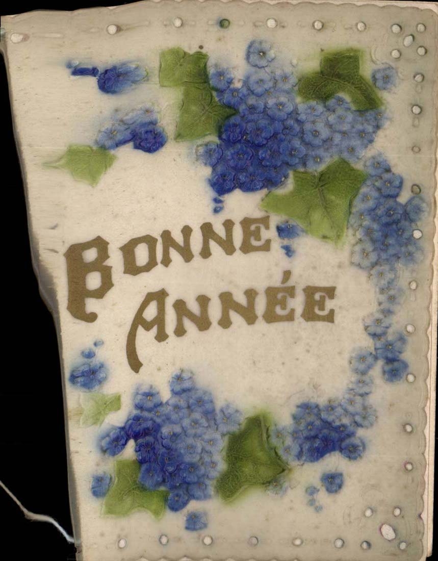 Goed jaar — blauwe bloemmotief — Émile Piens