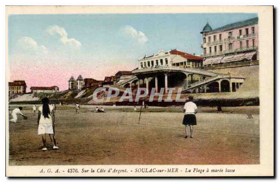 Soulac-sur-Mer - La Plage à marée basse — A.G.A. 4376, Sur la Côte d'Argent