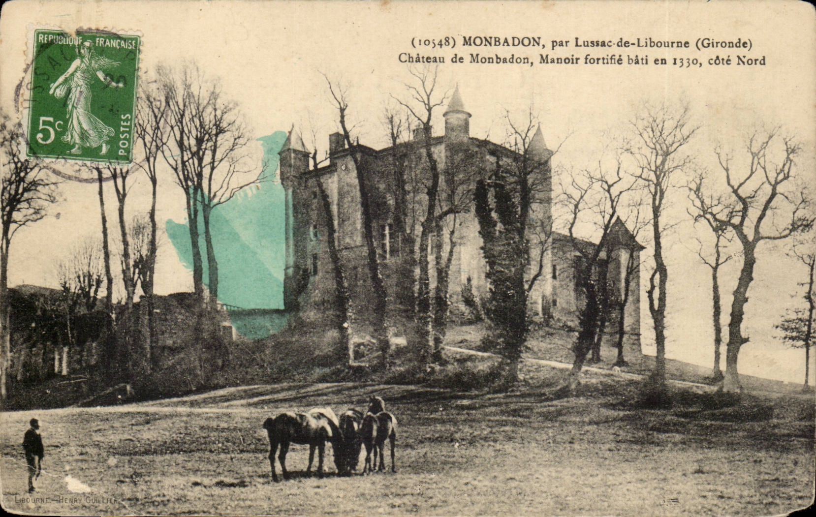 Château de Monbadon — Manoir fortifié bâti en 1330, côté Nord — par Lussac-de-Libourne (Gironde)