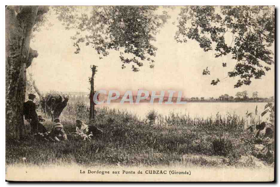 CPA le Dordogne aux ponts de Cubzac