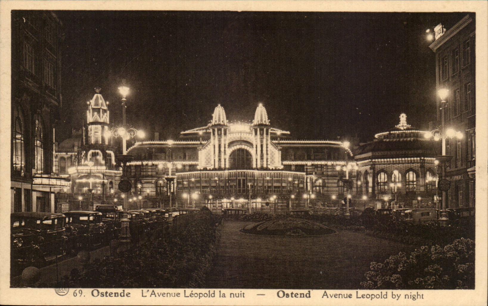 Pays Bas - Holland - Ostende - L'Avenue Leopold la nuit - CPA 