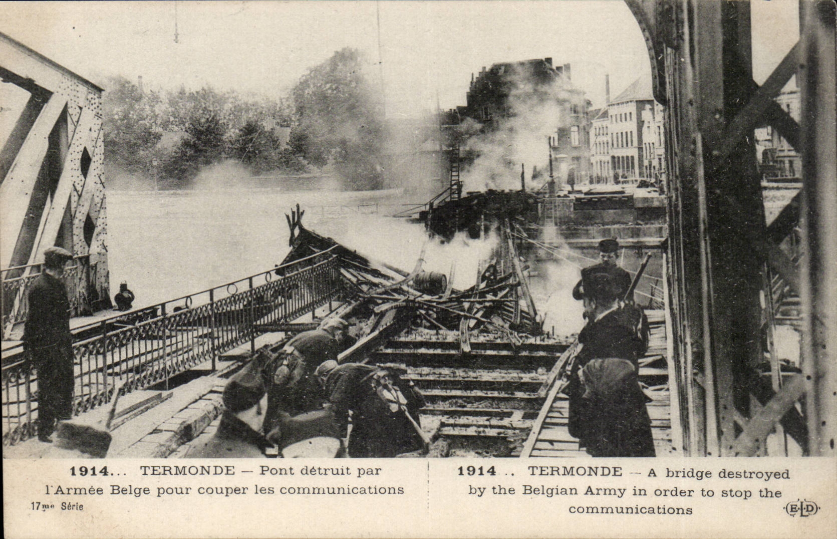 Belgique - Belgien - Belgium - Dendermonde - Termonde - Termuende Pont detruit par l'Armee Belge - CPA 