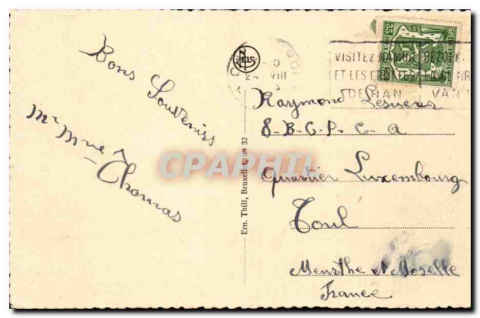 Belgique - Belgien - Belgium - Charleroi - Caserne Tresignes - CPA  — Back