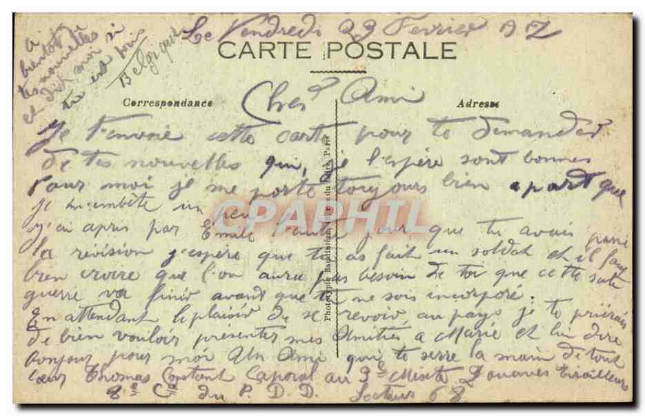 La Panne (Belgique) — Dégâts d'un obus de 75 pendant la Grande Guerre 1914-16 — Phot-Express Visé Paris 204 — Verso
