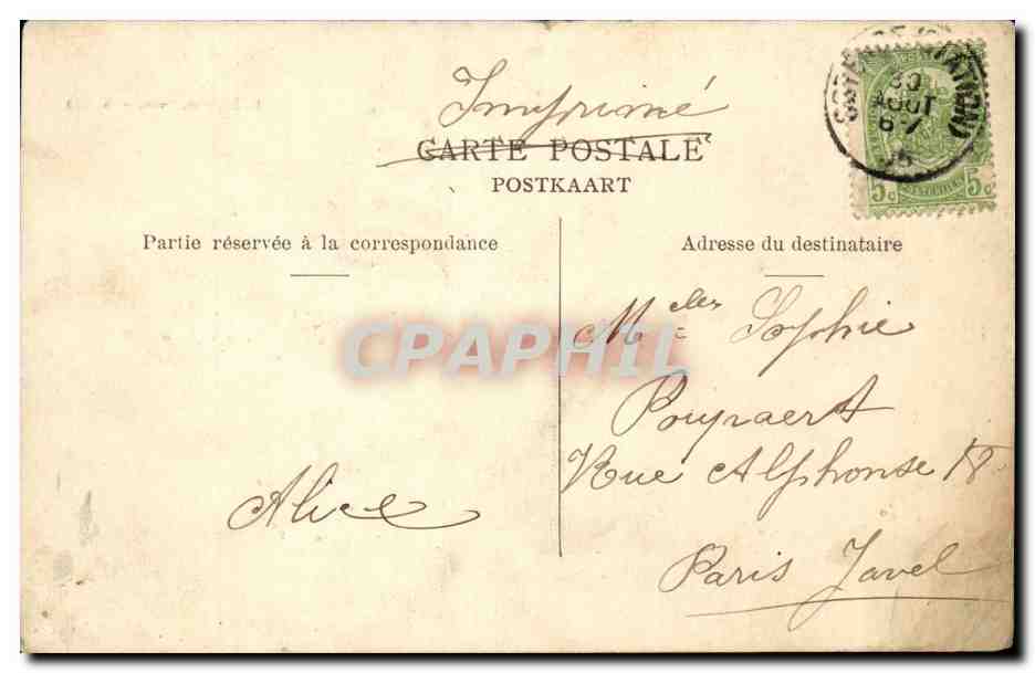 Ostende — Le Nouveau Pont — L. Lagaert, Bruxelles, N° 170 — Verso