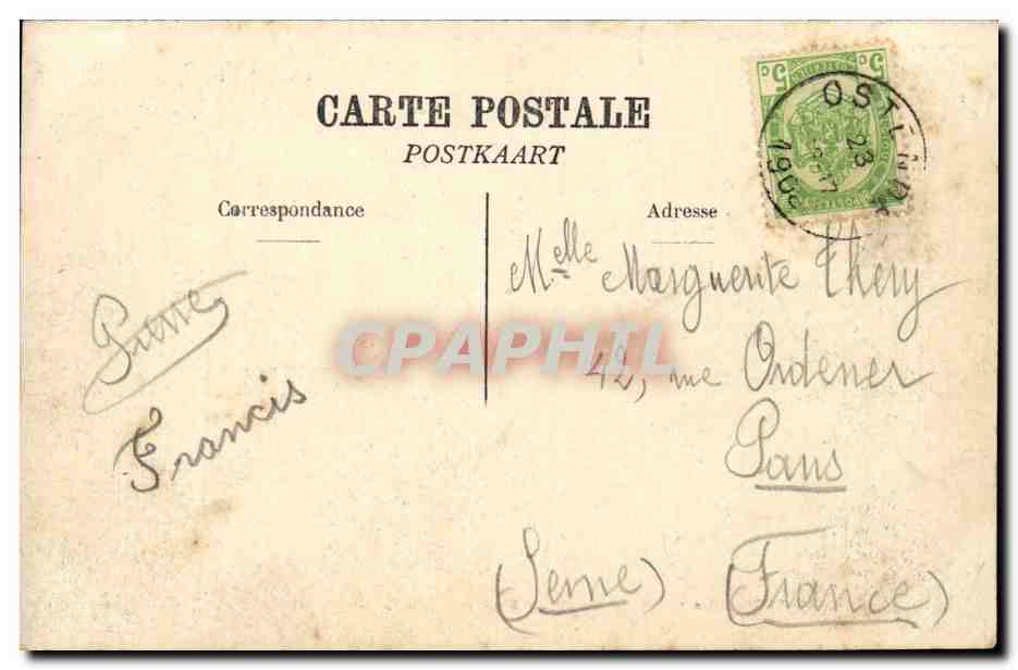 Belgique - Belgien - Belgium - Ostende - La salle des Jeux du Kursaal - CPA  — Rückseite