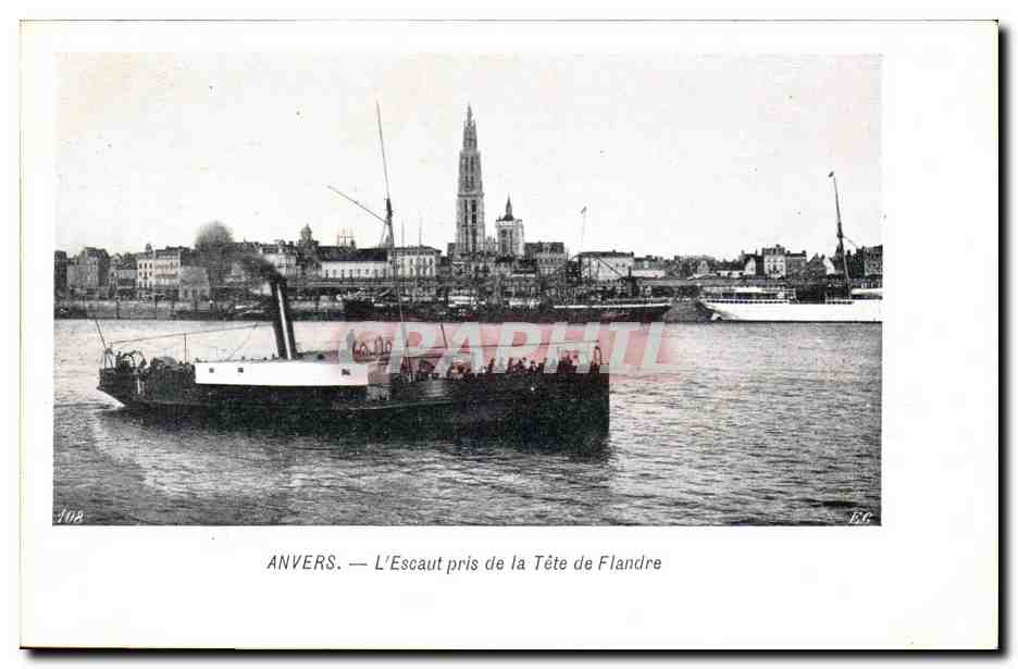 Anvers — L'Escaut pris de la Tête de Flandre — CPAPHIL
