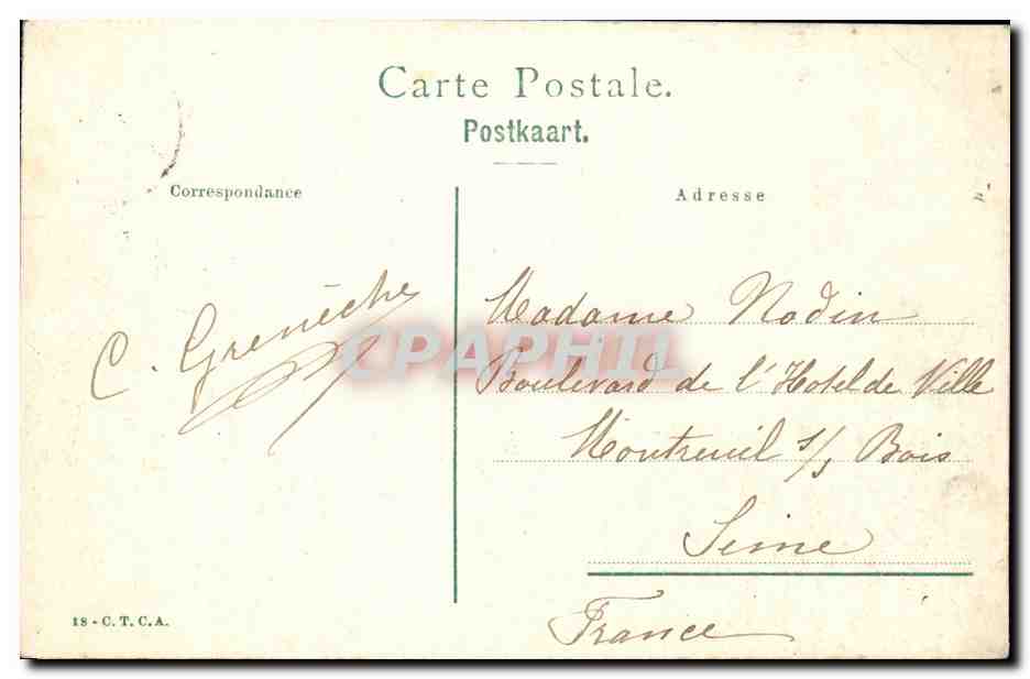 Ostende - Villas et gds. Hôtels — Bande de Postes — Rückseite