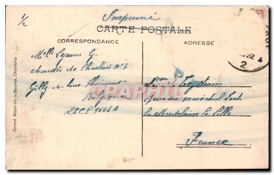 Belgique - Belgien - Belgium - Charleroi - Charbonnage - CPA  — Back