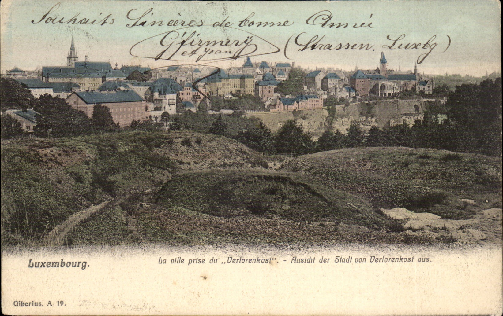 Luxemburg — Blick auf die Stadt von Verlorenkost — Giberius, A 19