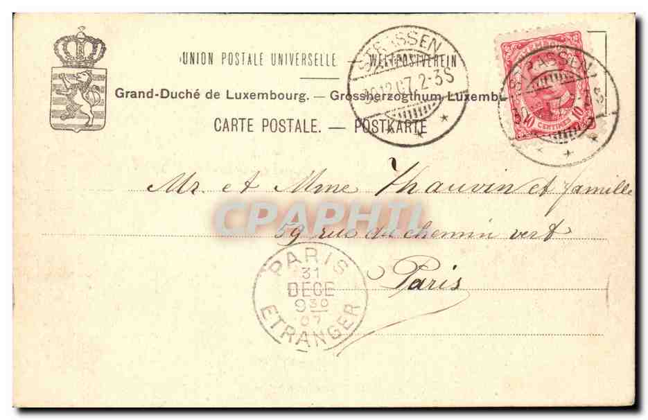 Luxemburg — Blick auf die Stadt von Verlorenkost — Giberius, A 19 — Rückseite