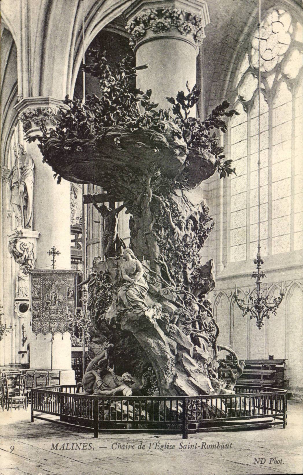 Belgique - Belgien - Belgium - Mechelen - Malines Chaire de L'Eglise Saint Rombaut - CPA 