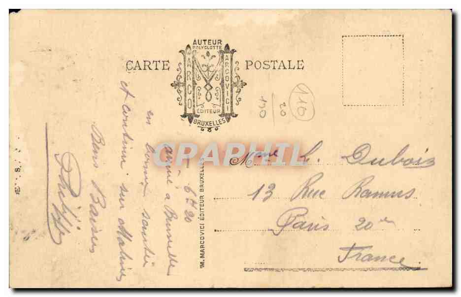 Belgique - Belgien - Belgium - Bruxeles - Brussels - Colonne du Congres - CPA  — Rückseite