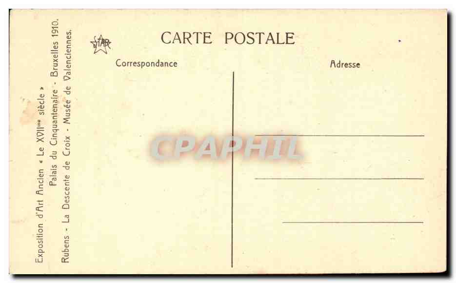 Belgique - Belgien - Belgium - Exposition d'Art Ancien Le XVII siecle Palais de Cinquanaire Bruxelles 1910 -CPA  — Rückseite