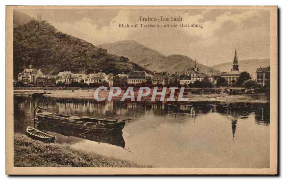 Traben-Trarbach — vue sur la ville et la Gräfinburg — éditeur non identifié, n° de série 10
