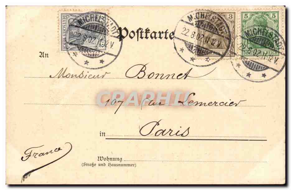 CPA GRuss aus Hochst i Od Kirche Amtsgericht u Forsthaus — Back