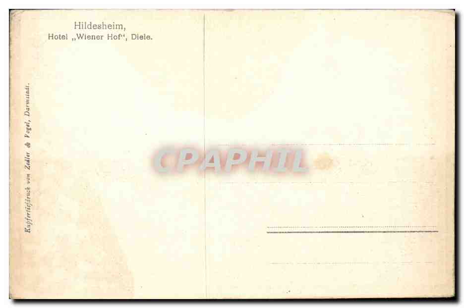 CPA Hildesheim Hotel Wiener Hof Diele — Rückseite