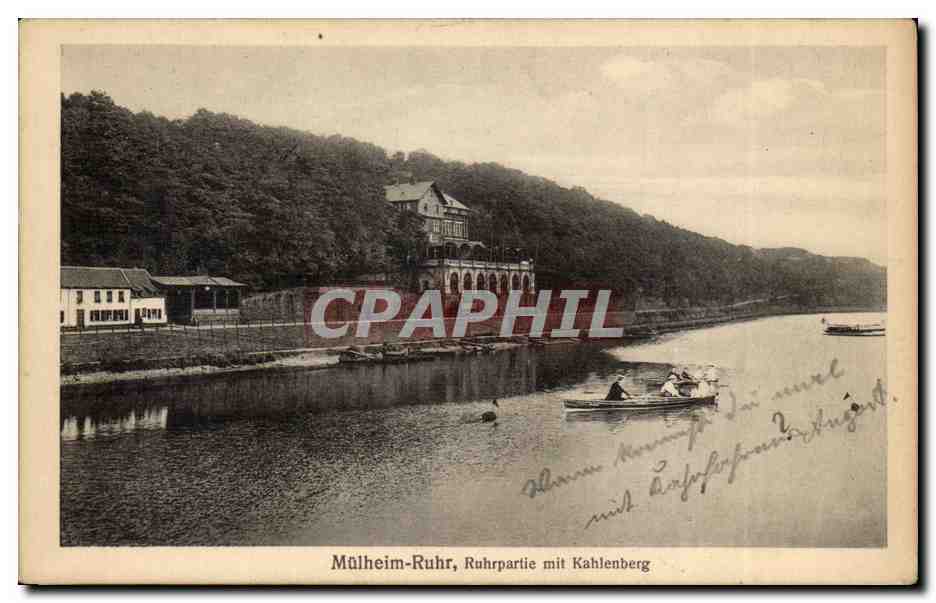CPA Mulheim Ruhr Ruhpartie mit Kahlenberg