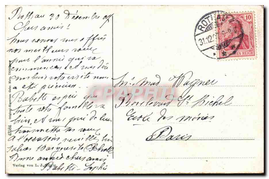 Rothau — Souvenir de Rothau — Verlag von L. J. Röthig — Rückseite