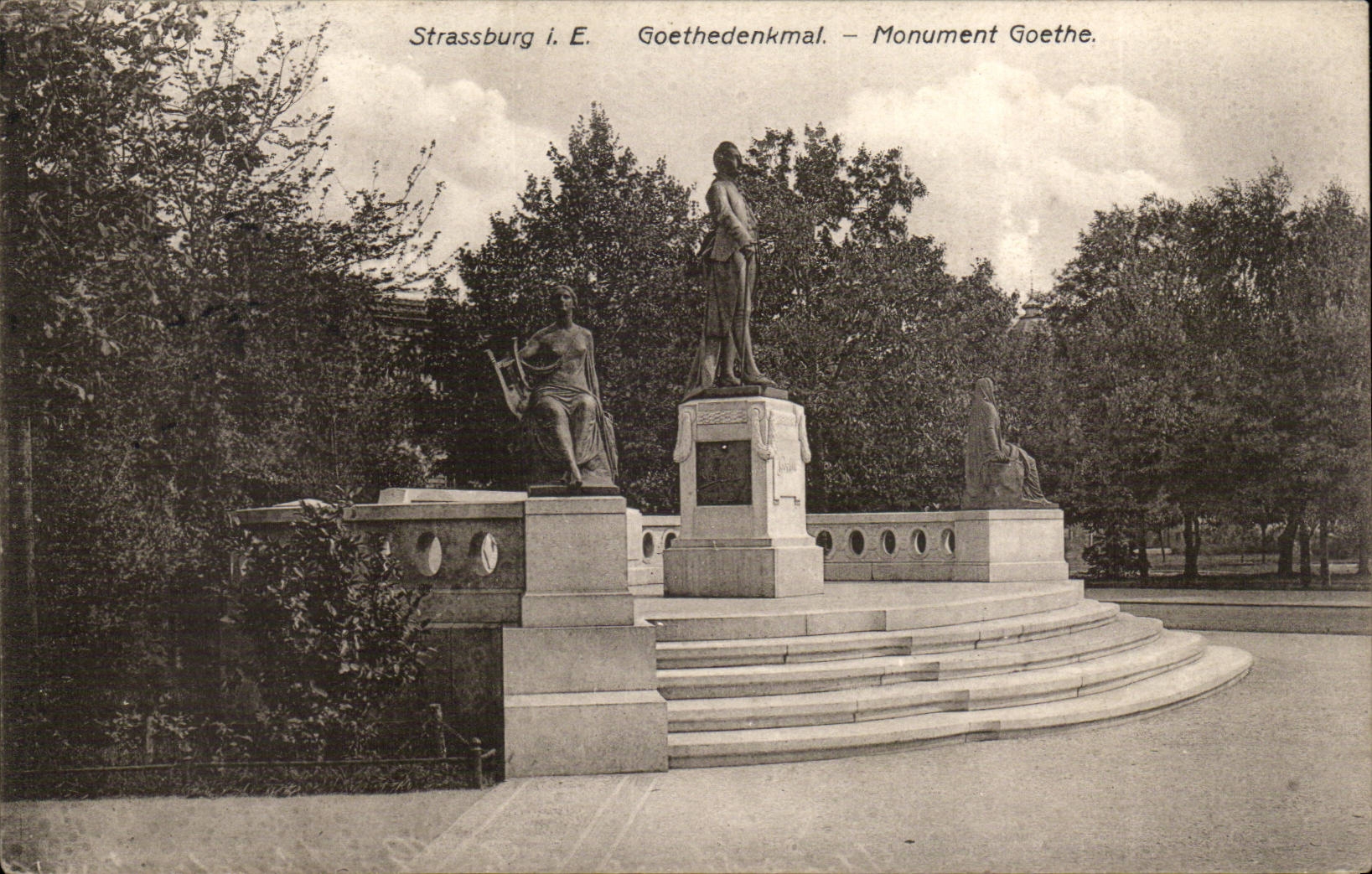 Strassburg CPA Goethedenakmal Monument Goethe